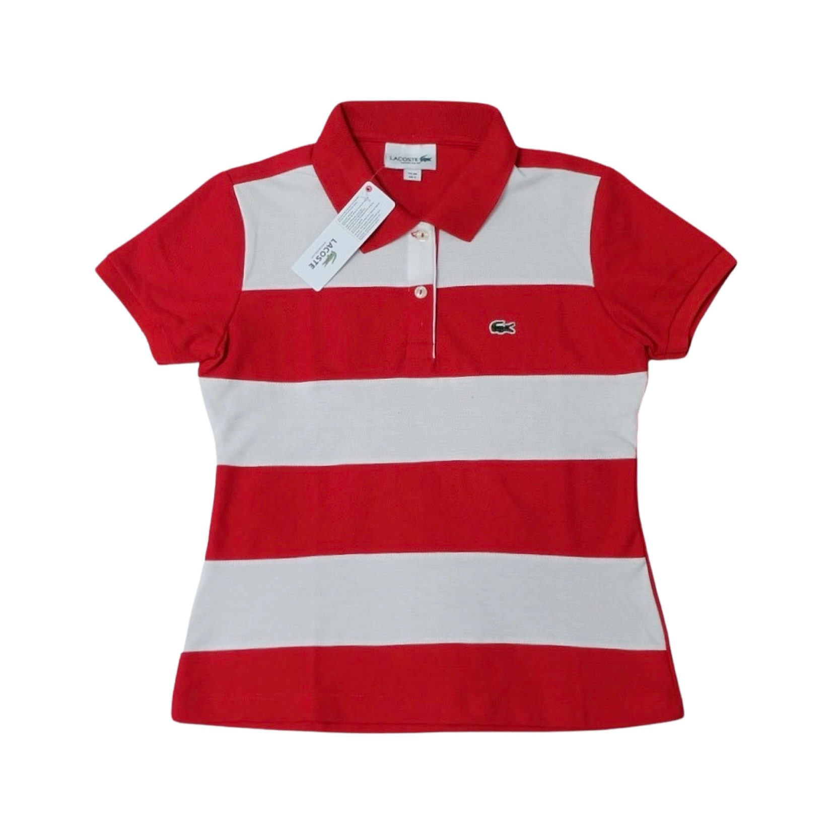 06 Stripes Polo for Women - Red-White