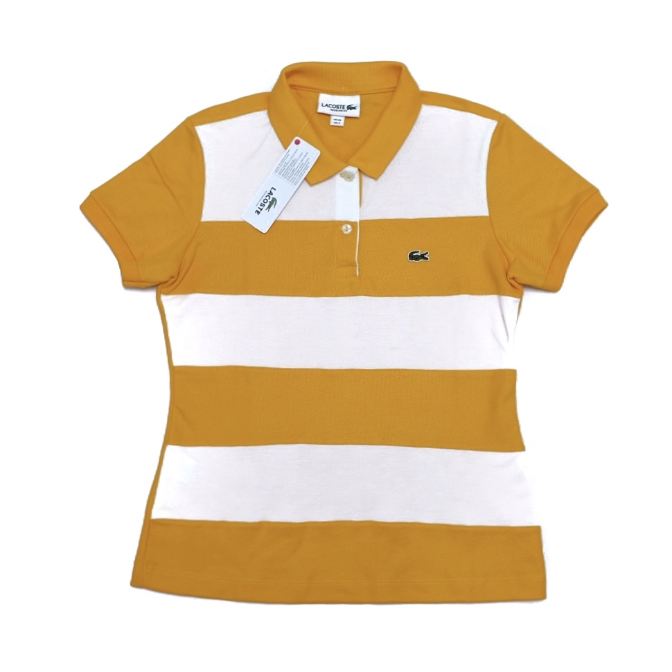 08 Stripes Polo for Women - Mustard-White