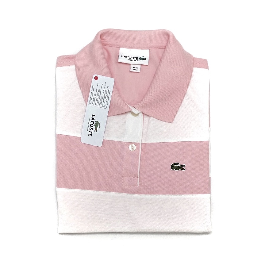 11 Stripes Polo for Women - Pink-White
