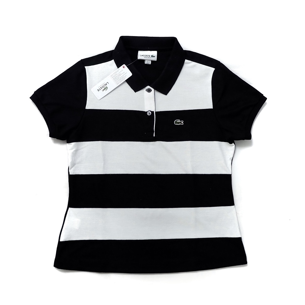 15 Stripes Polo for Women - Black-White