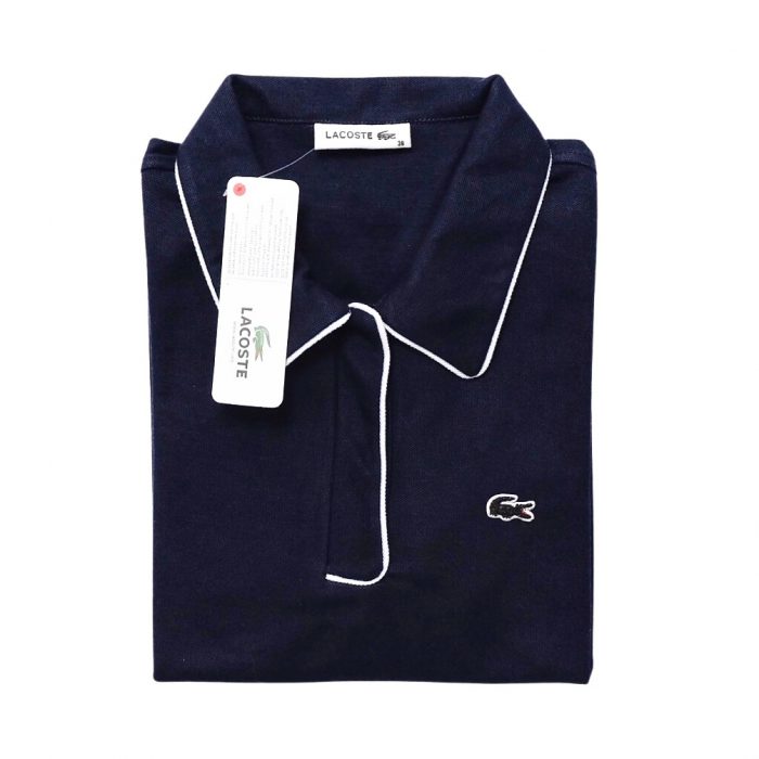 16 Piped Interlock Polo Women - Navy Blue