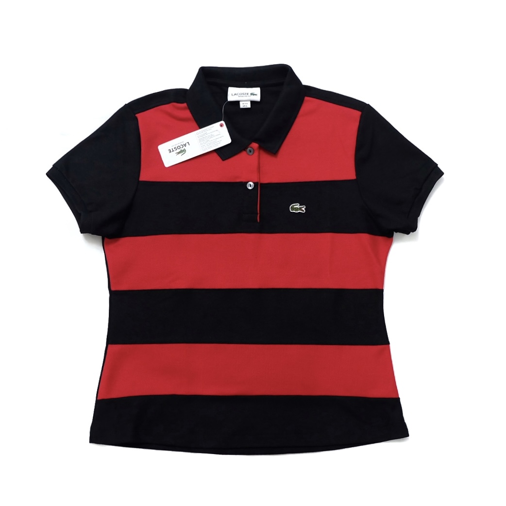 20 Stripes Polo for Women - Black-Red