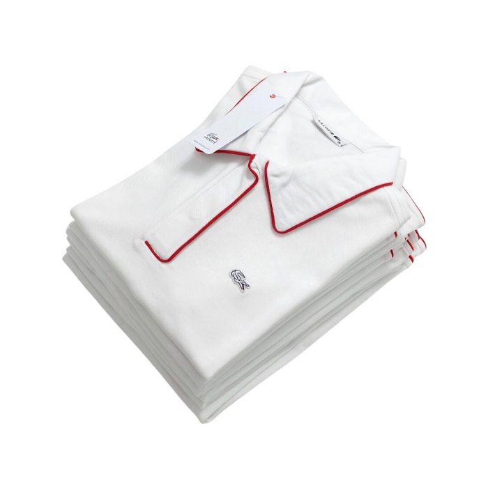 29 Piped Interlock Polo Women - White